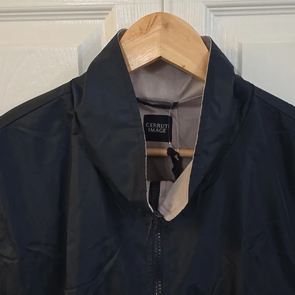 Vintage Cerruti Image Men's Full Zip Vest With Pouch Blue Drawstring Size Large* - Picture 6 of 17